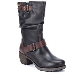 Pikolinos Le Mans II Leather Slouch Moto Boots size EU 41 US 10.5-11 Brown Black